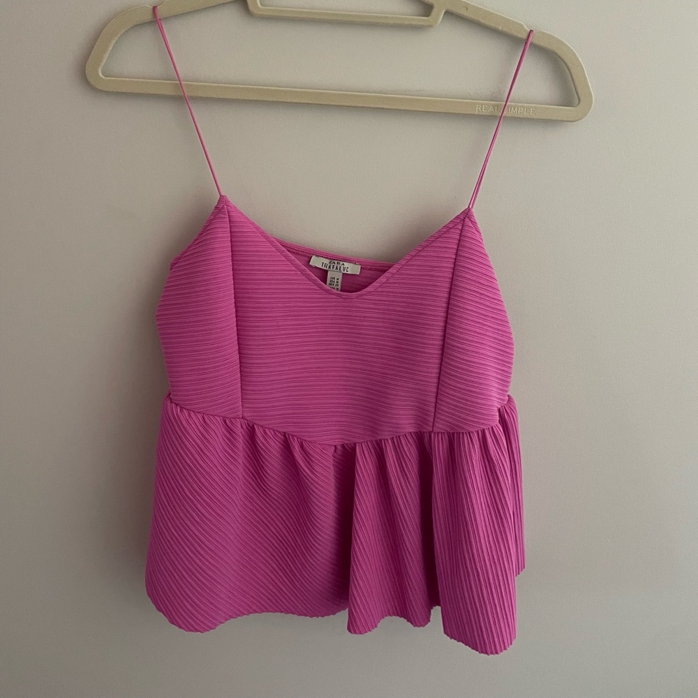 Pink Zara Trafaluc peplum top
